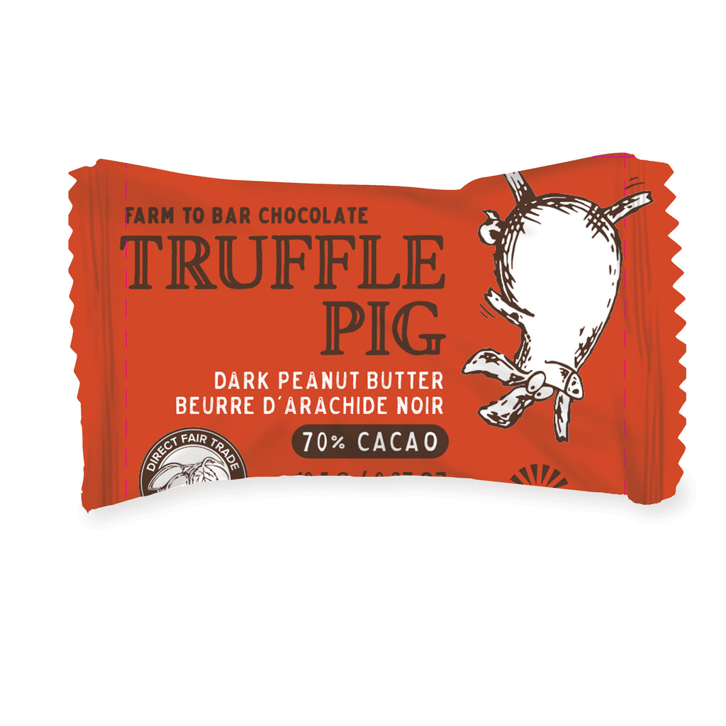 70 Cacao Dark Chocolate with Peanut Butter Bag Truffle Pig Chocolate