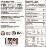 70% Cacao Dark Chocolate Peppermint Piglets Nutrition Label