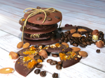 Hand poured 70% Cacao Dark Chocolate with Hazelnuts