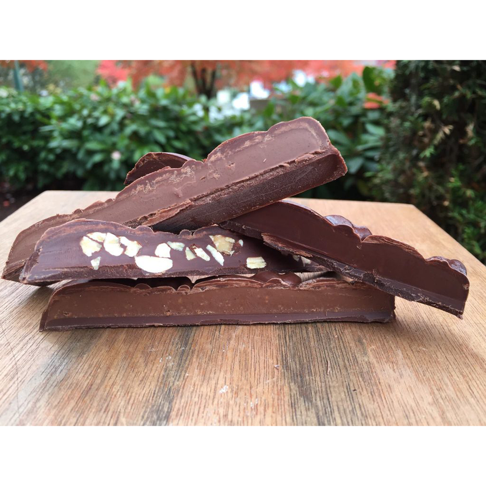 47% Cacao Crunchy Salted Almond Milk Chocolate Bar